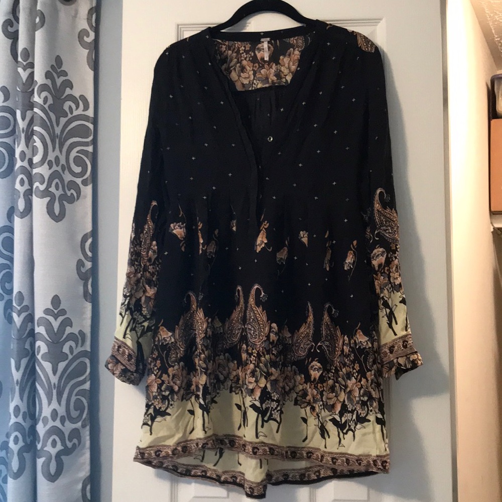 Free People Long Sleeve Slip Dress